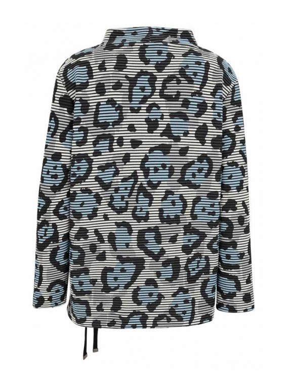 Sweatshirt Ottoman Rippe Leo blau erbst Winter Große Größen Mode online