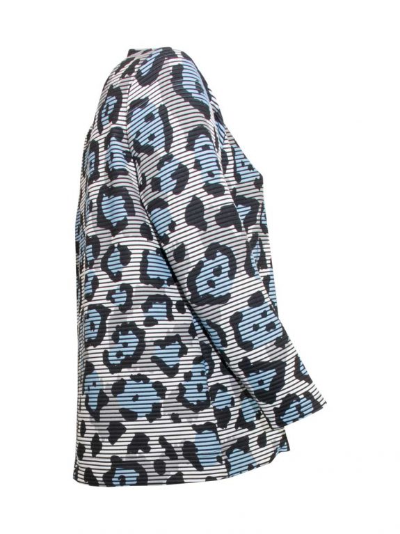 Sweatshirt Ottoman Rippe Leo blau erbst Winter Große Größen Mode online