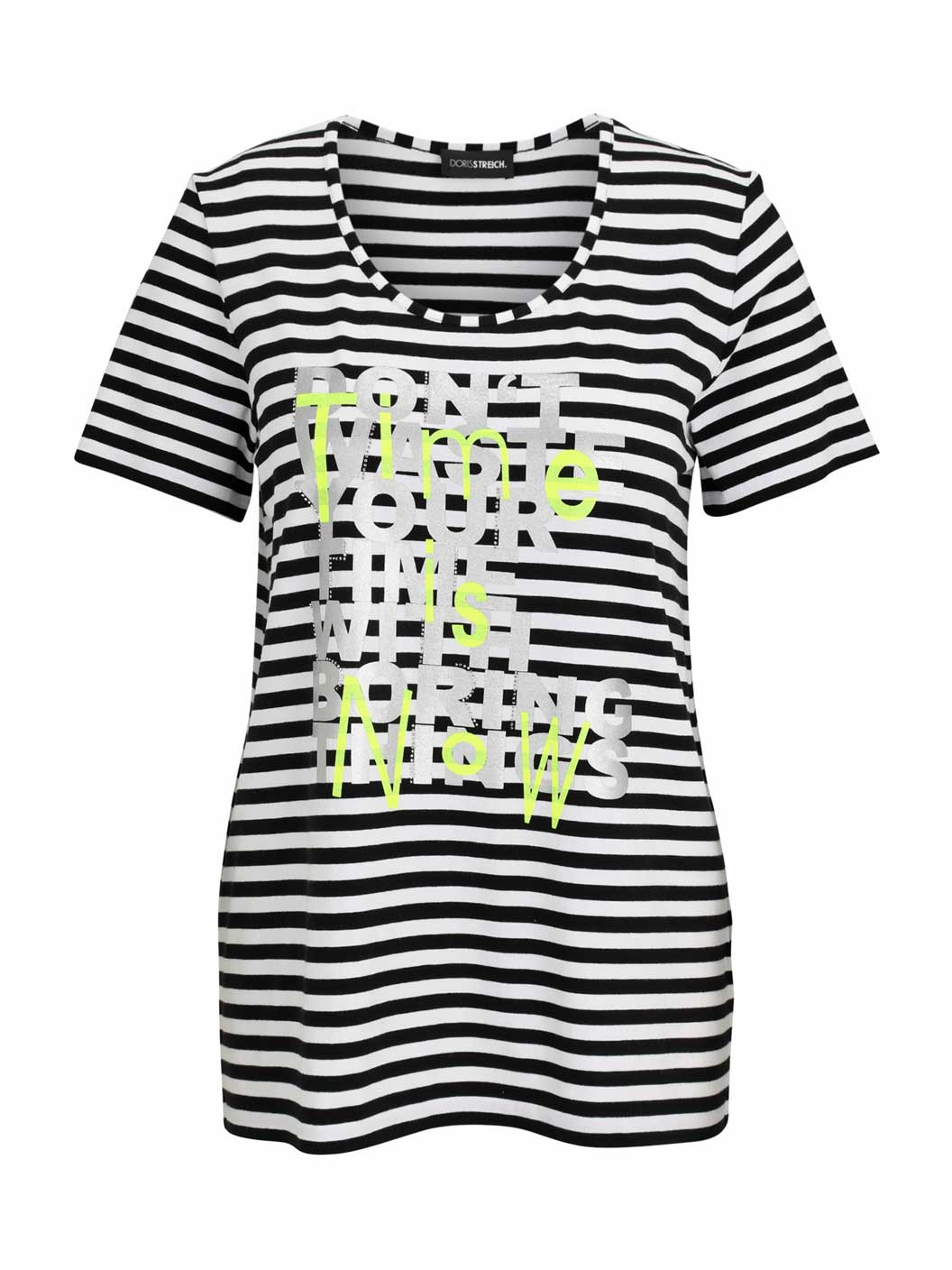 Doris Streich Shirt Ringel Motiv limone Frühjahr Sommer große Größen Mode online