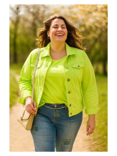 Doris Streich Blouson-Jacke Baumwolle Stretch limone große Größen Mode online