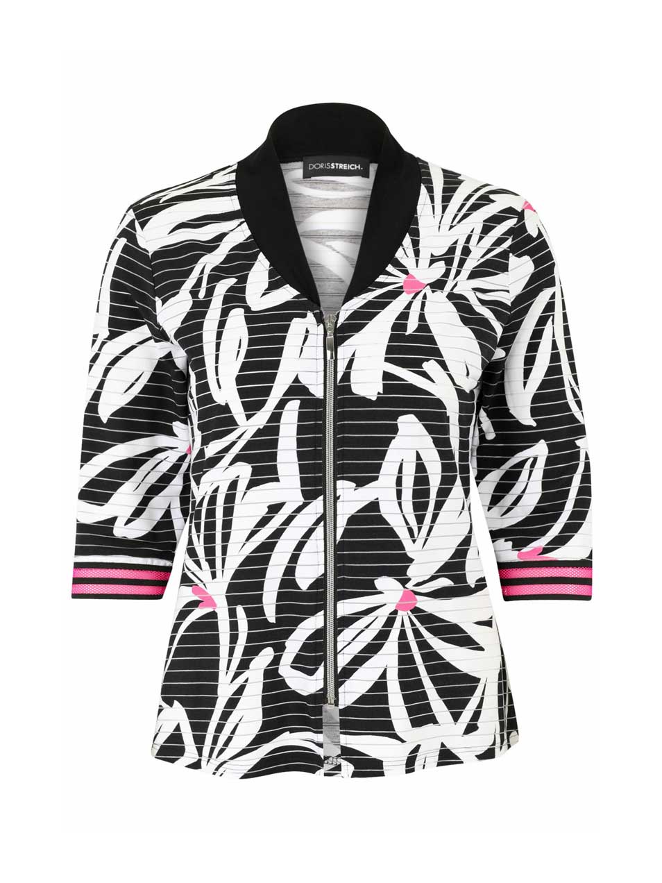 Doris Streich TwinSet Ausbrenner schwarzweiß pink Frühjahr Sommer große Größe Mode online