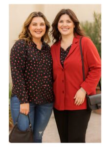 KjBRAND Bluse rote Herzen auf schwarz Langarm Viskose herbst Winter große Größen Mode online