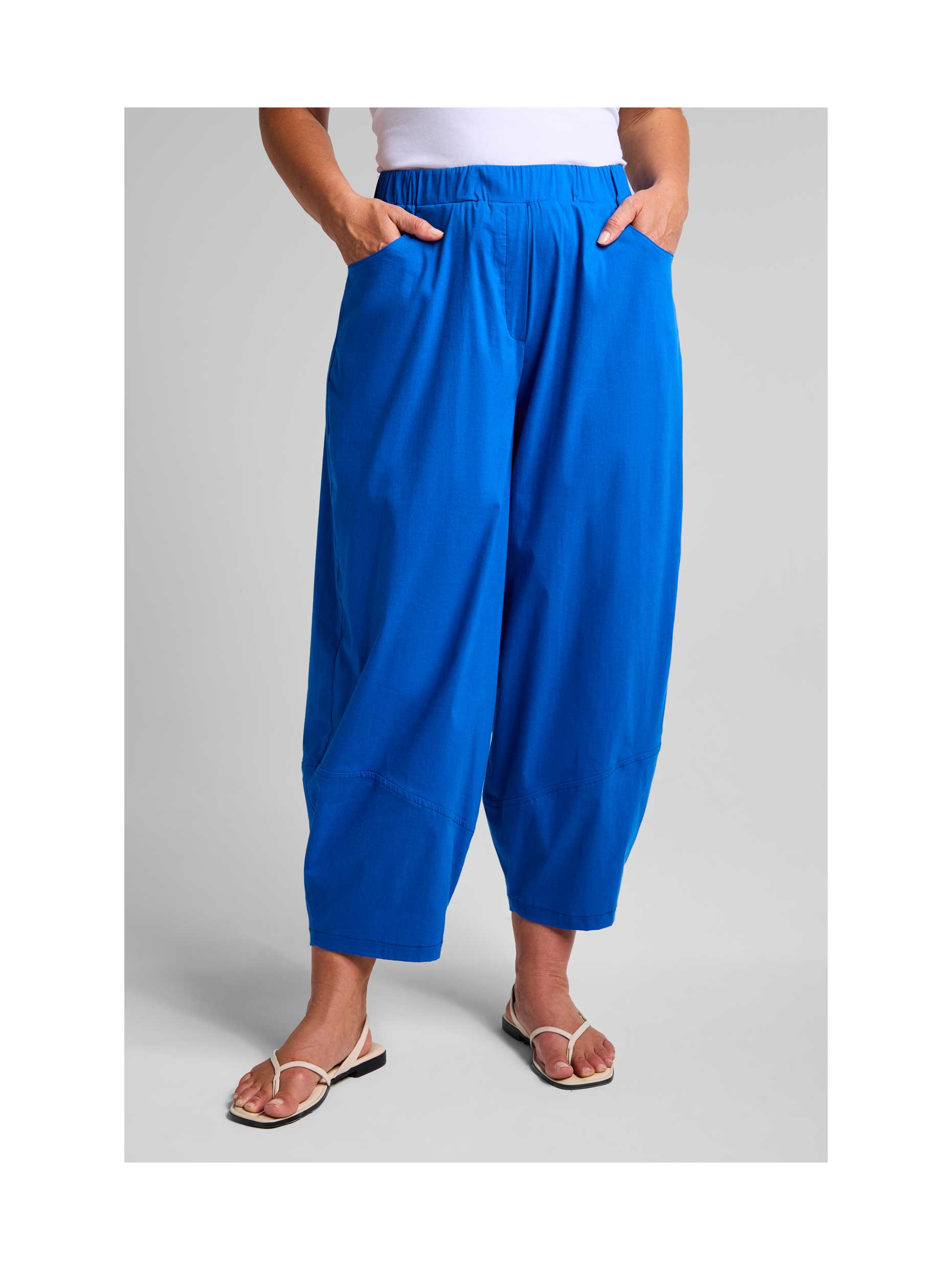 KjBRAND Hose Barrel Leg royalblau Ballonform Frühjahr Sommer große Größen Mode
