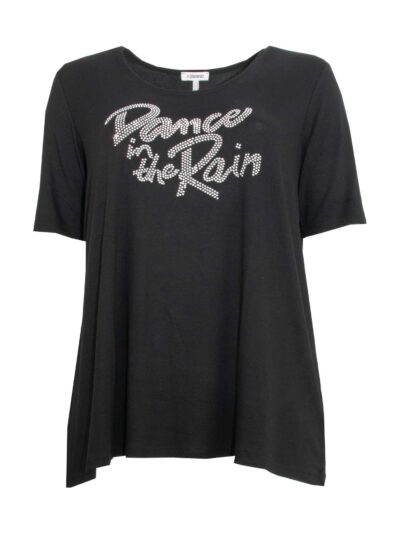 KjBRAND Shirt Kurzarm Glitzer-Motiv Dance Frühjahr Sommer Große Größen Mode