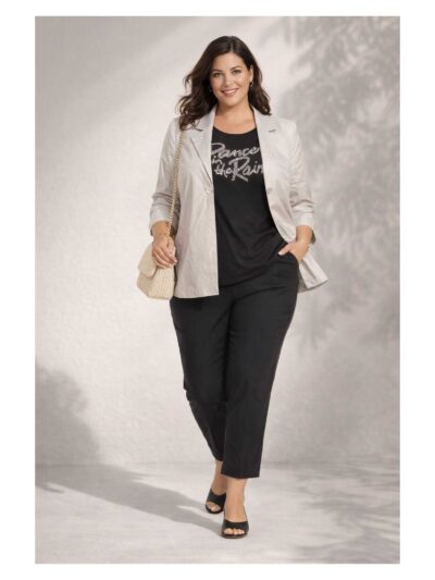 KjBRAND Shirt Kurzarm Glitzer-Motiv Dance Frühjahr Sommer Große Größen Mode