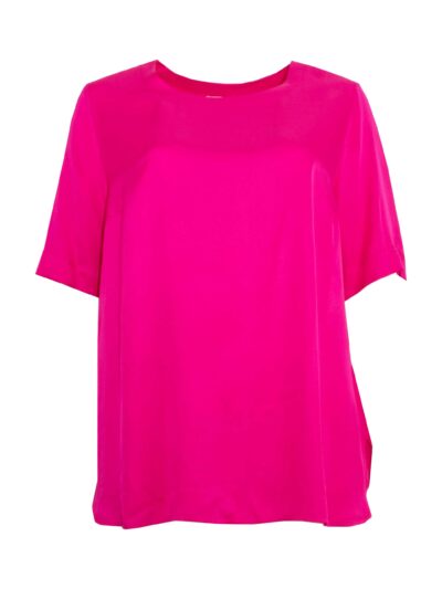 KjBRAND Tunika Halbarm uni pink Glanz Frühjahr Sommer große Größen Mode