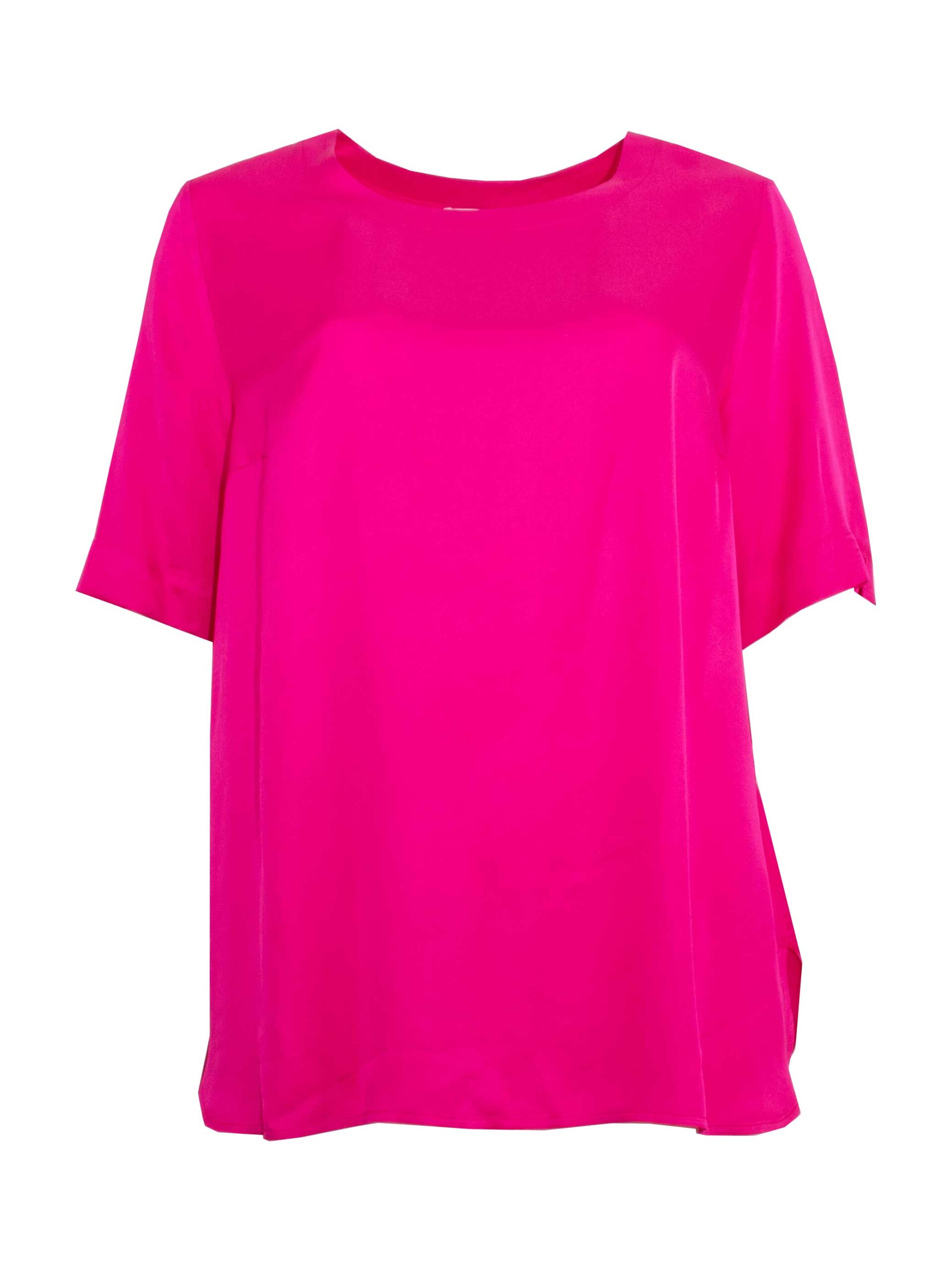 KjBRAND Tunika Halbarm uni pink Glanz Frühjahr Sommer große Größen Mode