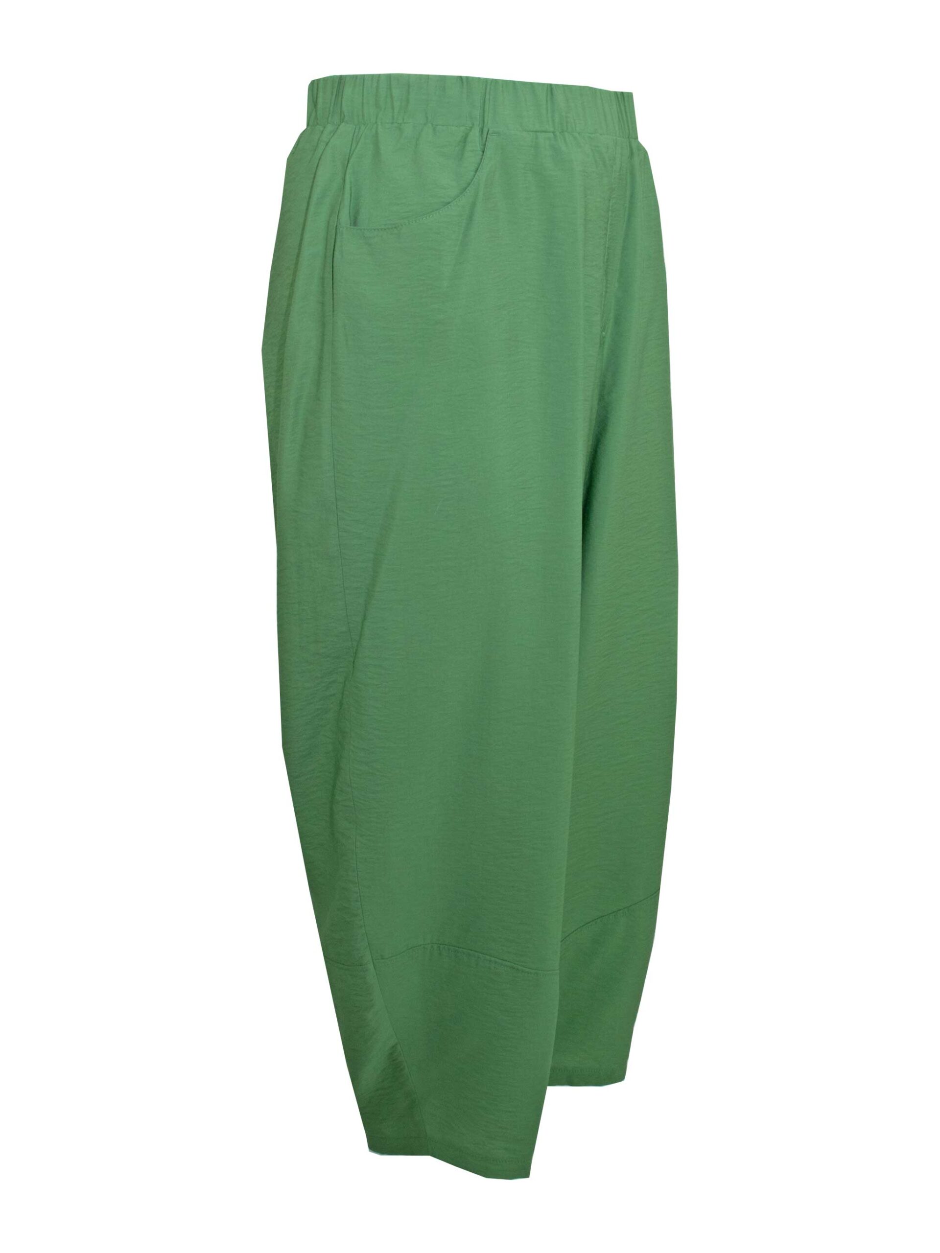 KjBRAND Hose Barrel Leg grün leicht gecrasht Frühjahr Sommer große Größen Mode