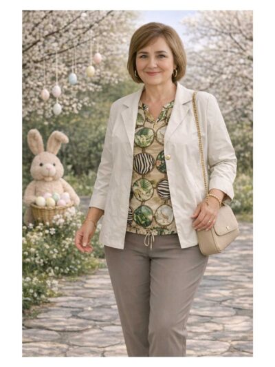 Mona Lisa Tunika Tunnelzug grün Blazer papertouch Frühjahr Sommer große Größen Mode