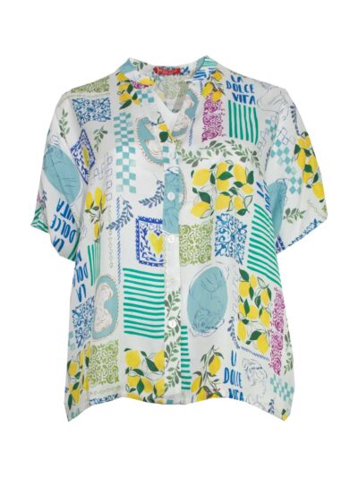Mona Lisa Tunika-Bluse kastig Dolce Vita Print Frühjahr Sommer große Größen Mode