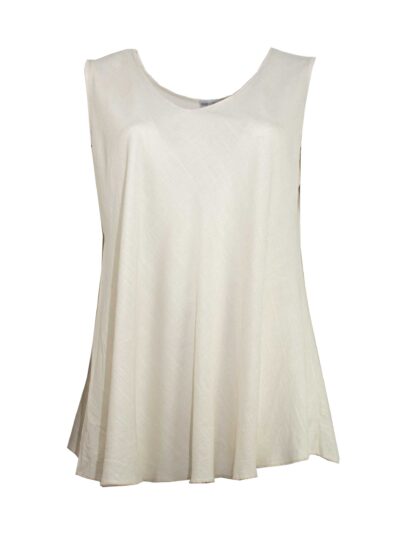 Luftiges Top Leinenmischung sand beige Frühjahr Sommer große Größen Mode