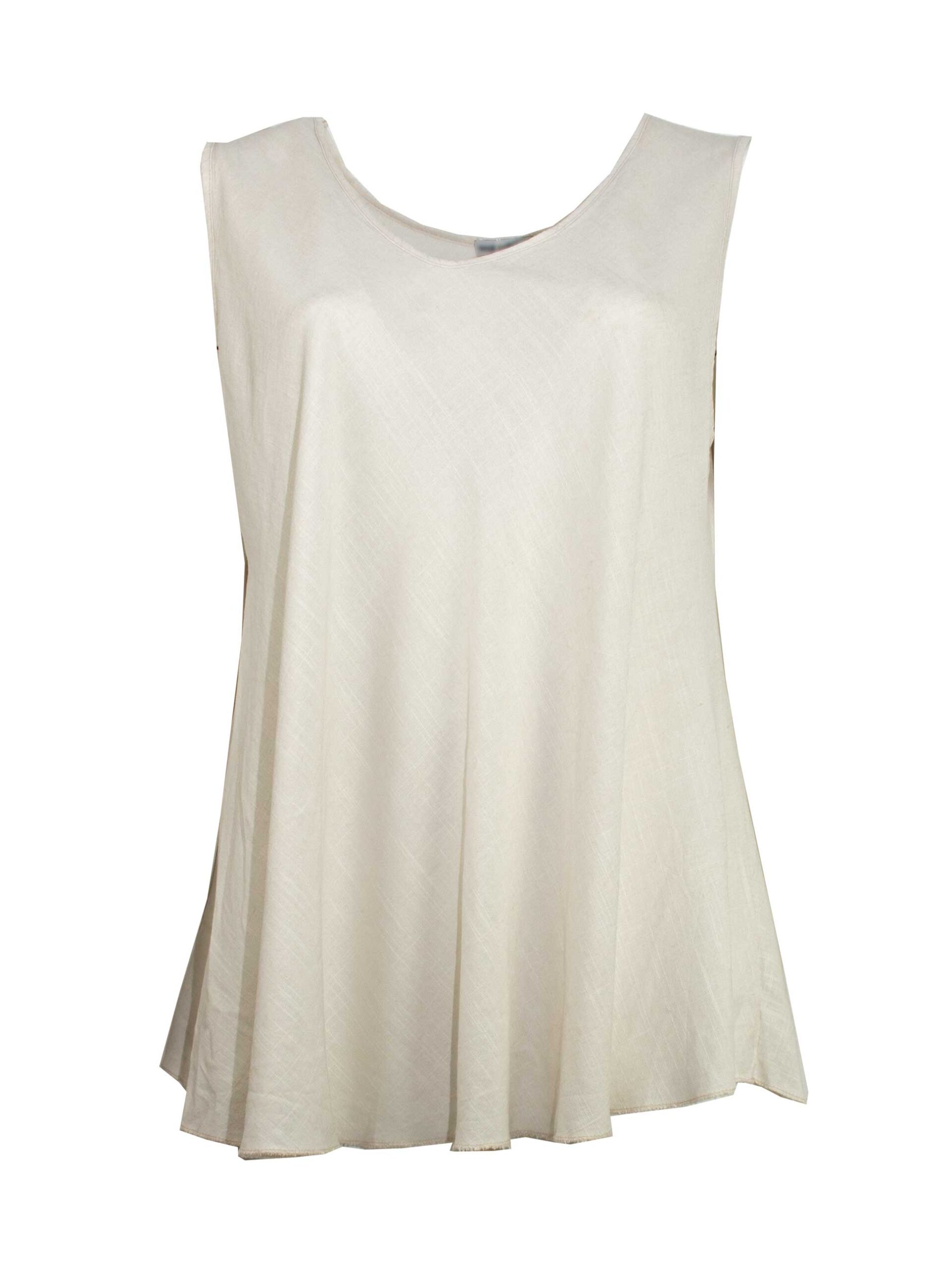 Luftiges Top Leinenmischung sand beige Frühjahr Sommer große Größen Mode