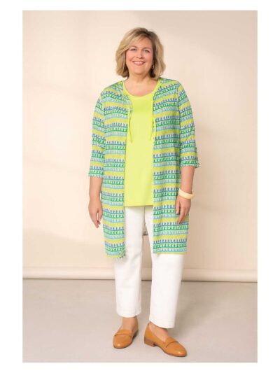 Doris Streich Kurzarmshirt limone Verpass Chasuble Mesh große Größen Mode online