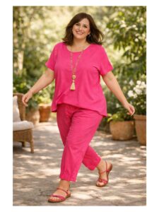 Gozzip Hose Barrel Leg bagyy pink Frühjahr Sommer große größen Mode