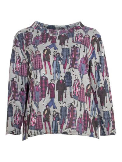 Doris Streich Pulli-Shirt Fashionista weinrot grau Herbst große Größen Mode