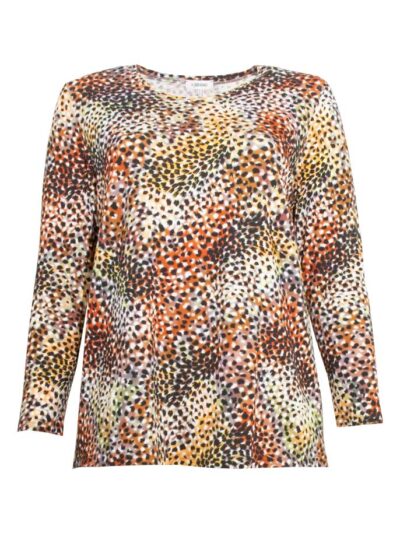 KjBRAND Shirt Animal Print Brauntöne Herbst große Größen Mode