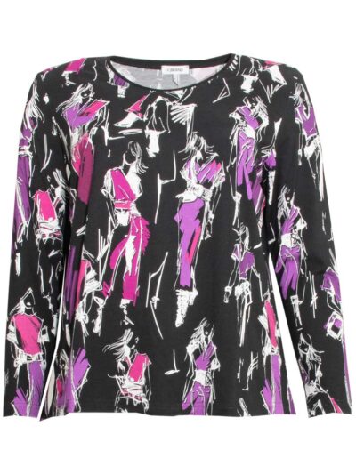 KjBRAND Shirt Druck Fashion Figuren pink große Größen Mode