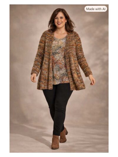 KjBRAND flauschige Jacke Stichelhaar Brauntöne Herbst große Größen Mode