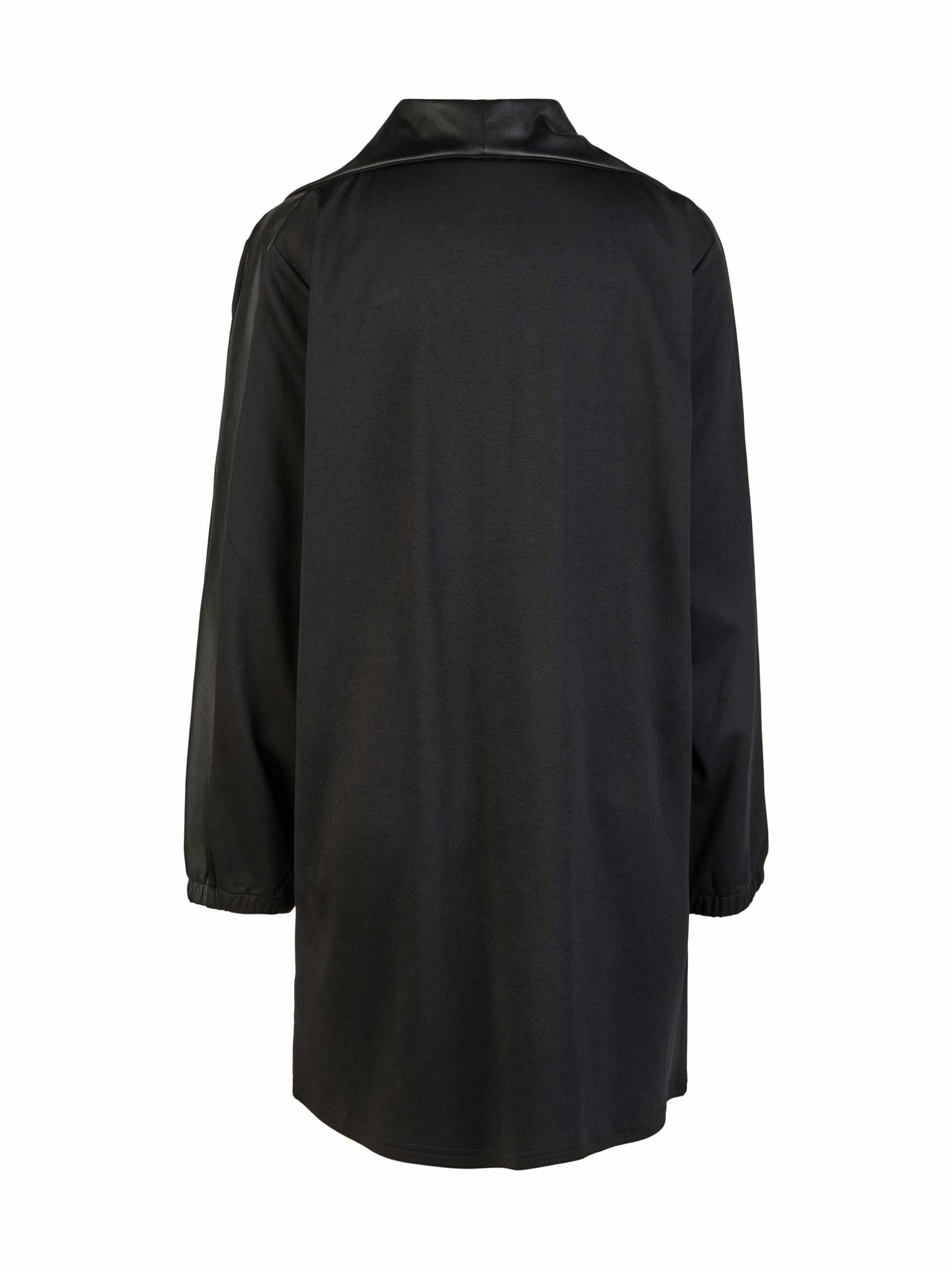 Doris Streich Lang-Jacke Jersey Lederimitat Patch Herbst große Größen Moden