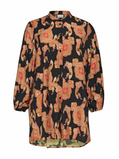 Gozzip Long-Bluse Druck Multi-Color schwarz orange Herbst Große Größen Mode