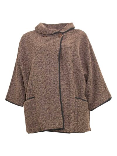 Jacke gekochte Wolle Fledermaus braun Outdoor Herbst große Größen Mode