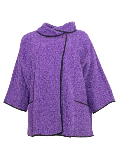 Jacke gekochte Wolle Fledermaus lila Outdoor Herbst große Größen Mode