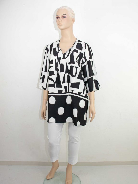 seeyou Tunic Blouse black & white beads plus size spring summer fashion online