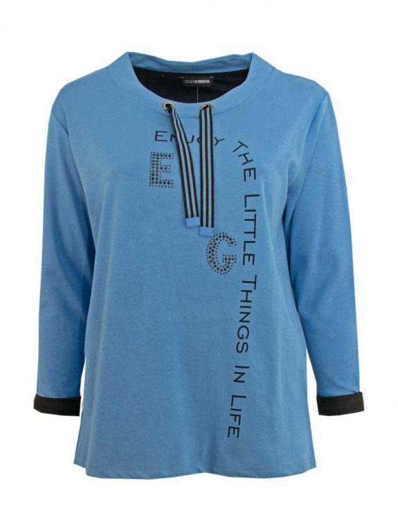 Doris Streich Sweatshirt himmelblau Glitzer große Größen Mode online kaufen